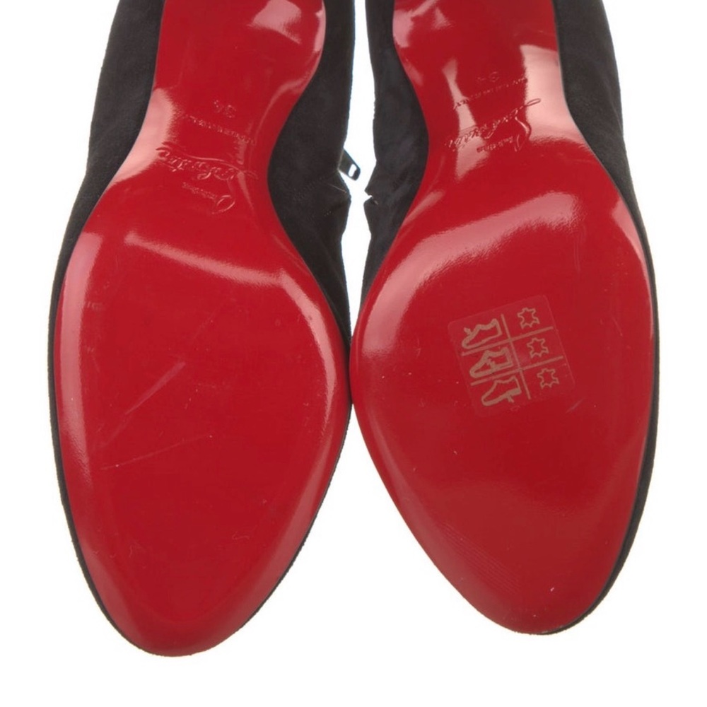 Christian Louboutin Black Suede Ankle Booties - Picture 3 of 7